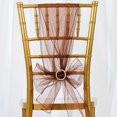 thumbnail image 3 of BalsaCircle 5 Organza Chair Sashes Bows Ties Chocolate Brown, 3 of 5