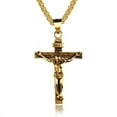 thumbnail image 1 of POINTERTECK Hommes Argent Acier Inoxydable Jésus-Christ Crucifix Croix Pendentif Chaîne de Collier, 1 of 6
