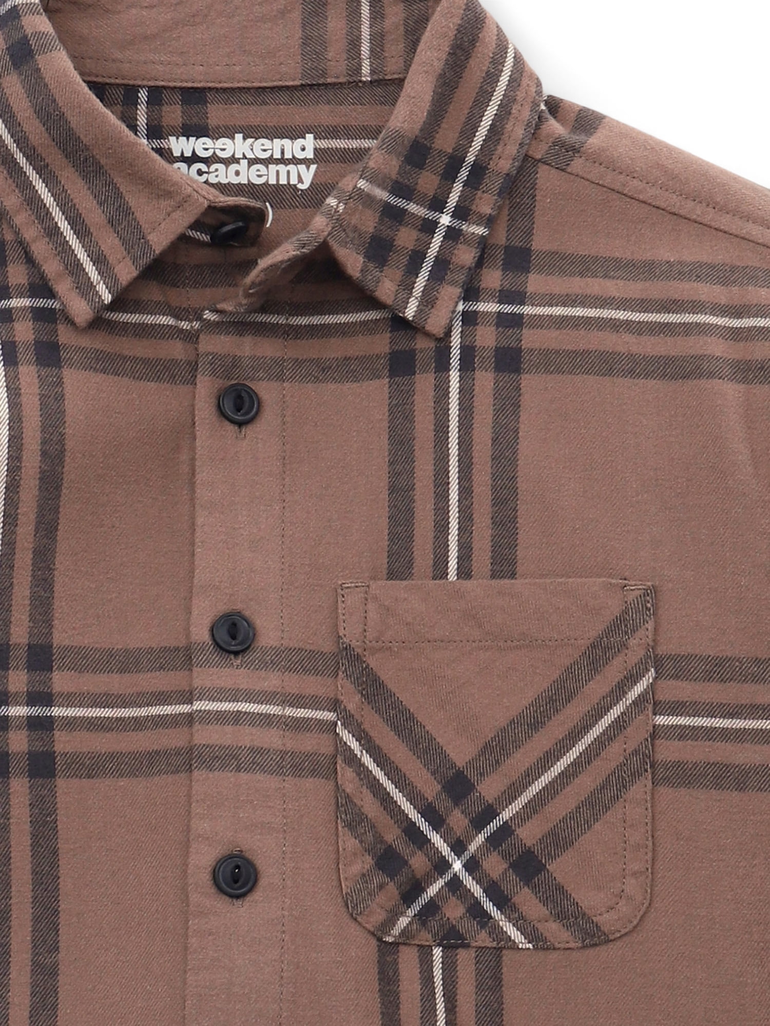 Weekend Academy Boys Flannel Long Sleeve Shirt, Sizes 4-18