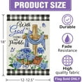 thumbnail image 2 of With All God Things Are Possible Easter Decorative Garden Flag, Spring Religious Cross Hydrangea Flower Yard Outside Home Decorations, Summer Plaid Farmhouse Outdoor Small Decor 12 x 18, 2 of 6