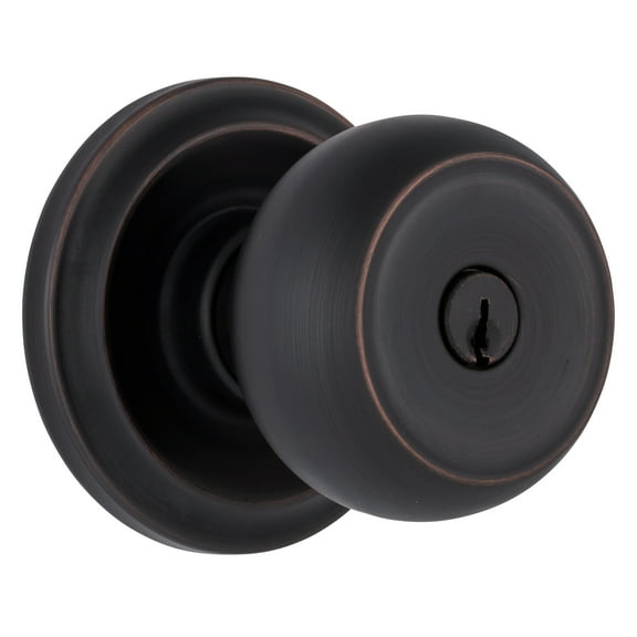 Brinks Push Pull Rotate Stafford Keyed Entry Doorknob in Tuscan Bronze