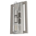 thumbnail image 2 of Hunter - Woodburn 2-light Brushed Nickel, Medium Size Sconce Light, Dimmable, Modern Style, Rectangle Shaped, for Bedrooms, Kitchens, Dining, Living Rooms - 19815, 2 of 6
