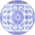 thumbnail image 1 of Ahgly Company Indoor Round Medallion Blue Traditional Area Rugs, 4' Round, 1 of 4
