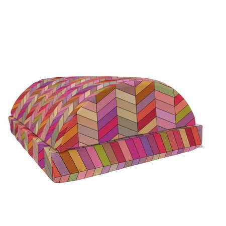 

Chevron Foot Rest Rainbow Colored Angled Rectangle Composition Angular Polygon Arrangement Print Non-Slip Backing Adjustable Ergonomic Memory Foam Leg Support for Office Multicolor by Ambesonne