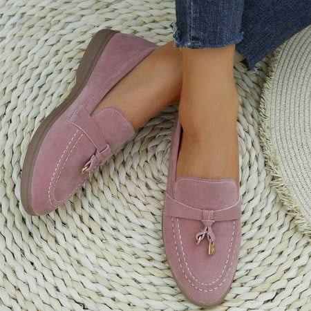 

Vedolay Women Casual Shoes Women s Slip on Shoes Comfortable Flats Working Sneakers Leisure Shoes Black 9