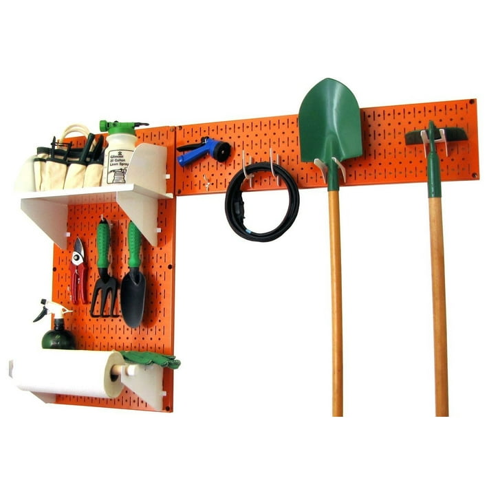 Wall Control Pegboard Garden Tool Board Organizer with Orange Pegboard