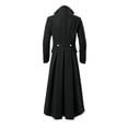 thumbnail image 4 of Hulanddfd Mens Coat Long Trench Coat, Stand Collar Zip Up Outerwear with Pockets, Casual Winter Top, 4 of 6