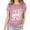Pink, variant on Fesfesfes Tops for Women's Spring And Summer Casual Daily Round Neck Short Sleeve Print Graphic T-Shirt Short Sleeve Round Neck Top/Shirt T Shirt S(US:4)