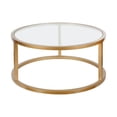 thumbnail image 3 of Evelyn&Zoe Metal Round Pedastal Base Coffee Table in Gold and Brass Finish, 3 of 7