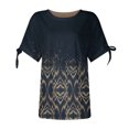 thumbnail image 2 of Ganfancp Women Summer Half Sleeve Round-Neck Pullover Solid Color Casual Blouse Tops, Sizes S-2XL, 2 of 5