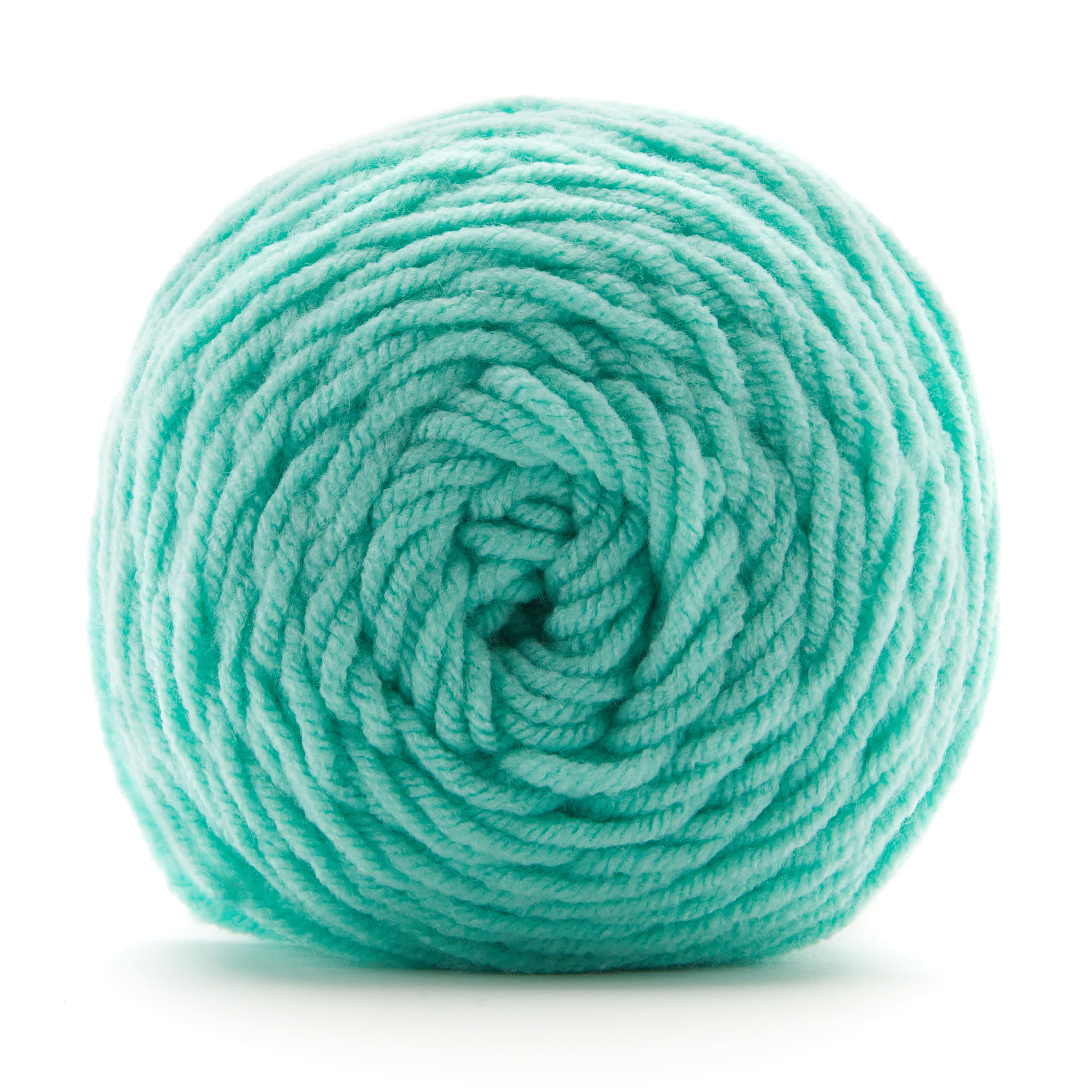 Soft Classic Solid Yarn by Loops & Threads - Solid Color Yarn for Knitting,  Crochet, Weaving, Arts & Crafts - Mint, Bulk 12 Pack