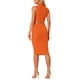 thumbnail image 3 of INSPIRAR CHIC Conjuntos de Falda de Dos Piezas para Mujeres, Top de Cuello Alto y Faldas Bodycon M Naranja, 3 of 6