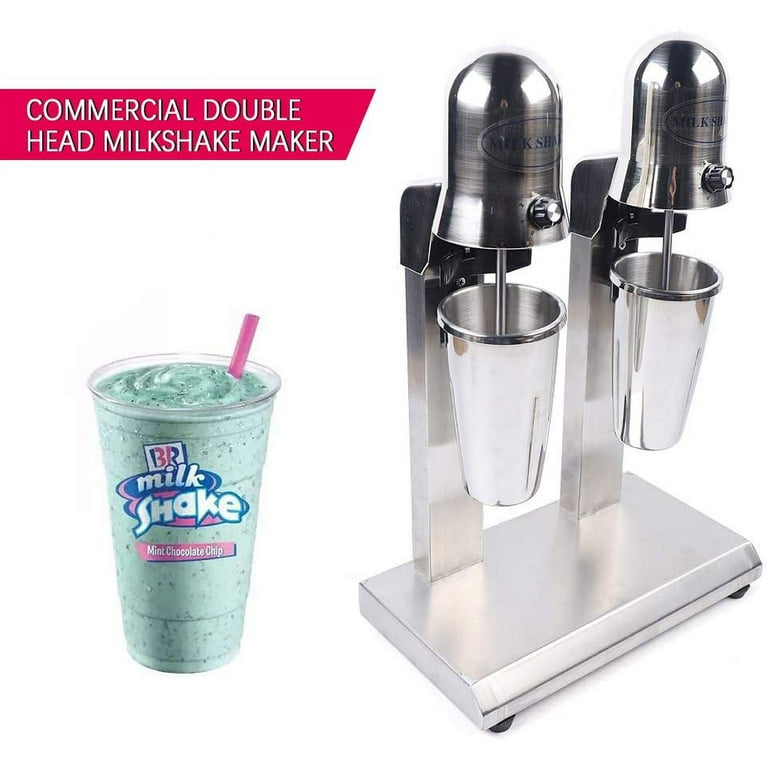 Milkshake Blender Electric Ice Cream Drink Smoothie Commercial/Domestic  Stainless Steel Blender 650ML, 110V (Silver)