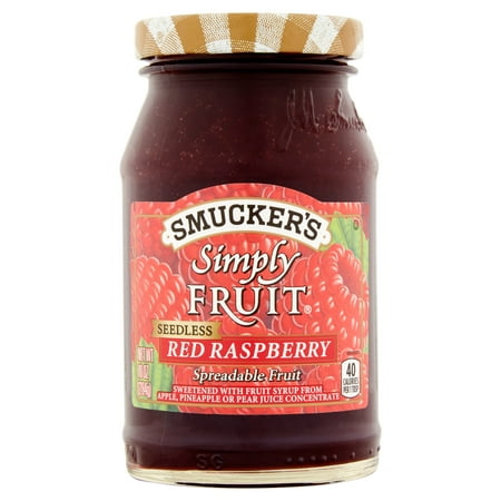 (3 Pack) Smucker's Simply Fruit Seedless Red Raspberry Spreadable Fruit, 10-Ounce