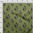 thumbnail image 2 of oneOone Cotton Poplin Fabric Leaves & Floral Block Printed Craft Fabric BTY 56 Inch Wide, 2 of 5