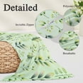 thumbnail image 2 of Green Leaves Pillow Covers, Linen Long Throw Pillow Case, Summer Botanical Farmhouse Leaf Holiday Pillow Protector Decorative Cushion Cover for Living Room/Bedroom 12" x 20", 2 of 8
