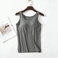 thumbnail image 4 of ORT Women's Tank Top with Built in Bras Wide Strap Padded Camisole Summer Cami Shirts(Z01-Dark Gray,XXXL), 4 of 4