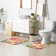 thumbnail image 6 of Yayeee Bath Rugs for Bathroom Floor Set of 2 Non Slip Fluffy Soft Absorbent Mat, White Striped Lemon, 6 of 7