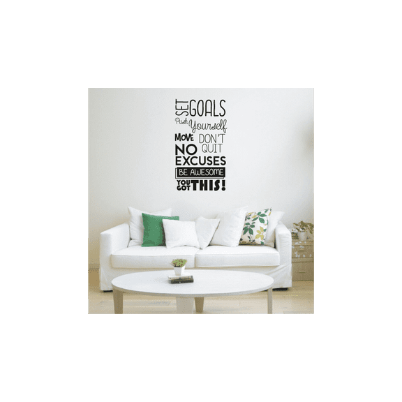 No Excuses Be Awesome You Got This - Life Motivation Inspirational Quote Vinyl Wall Decal Wall Sticker Wall Art Decoration Home Room Bedroom Office Class Room Living Room Décor Size (20x18 inch)