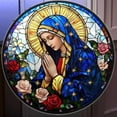 thumbnail image 2 of Virgin Mary Suncatcher - Stained Glass Effect Acrylic Window Hanging - Religious Decor, Catholic Gift, Blessed Mother Ornament, 2 of 3