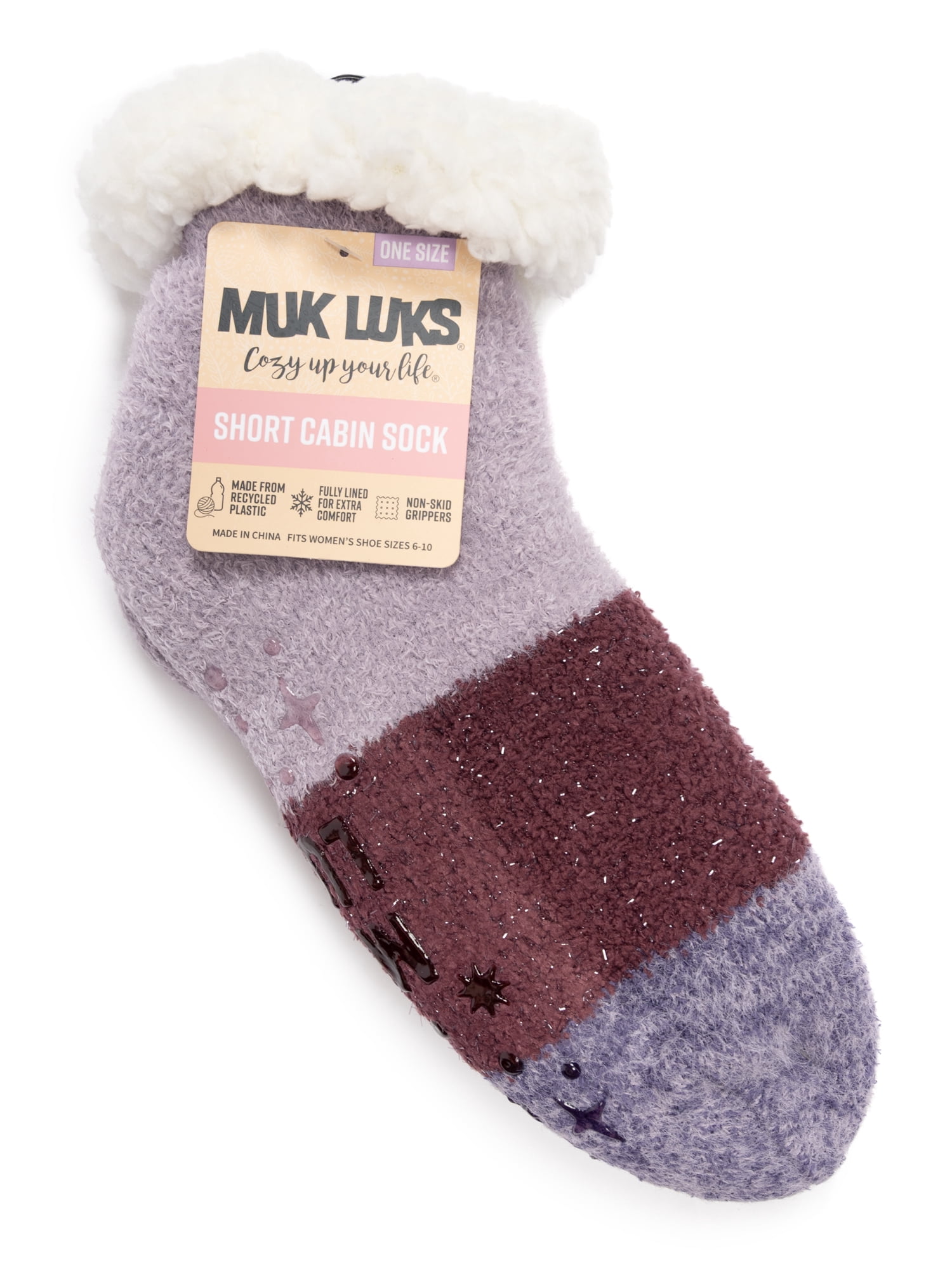 MUK LUKS Women's Short Cabin Socks, 1-Pack, OSFM