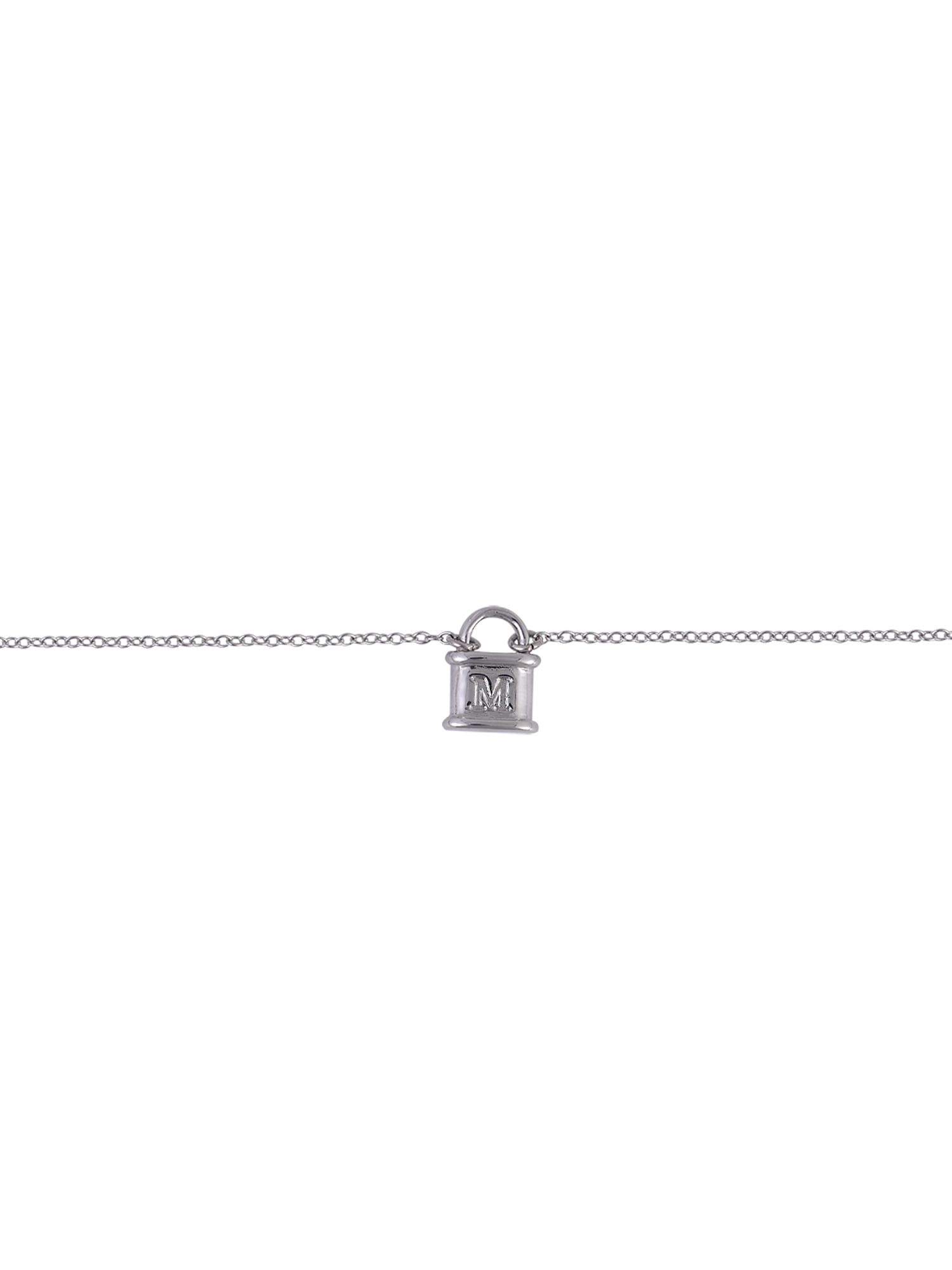 Time and Tru Silvertone Padlock Initial "M" Necklace