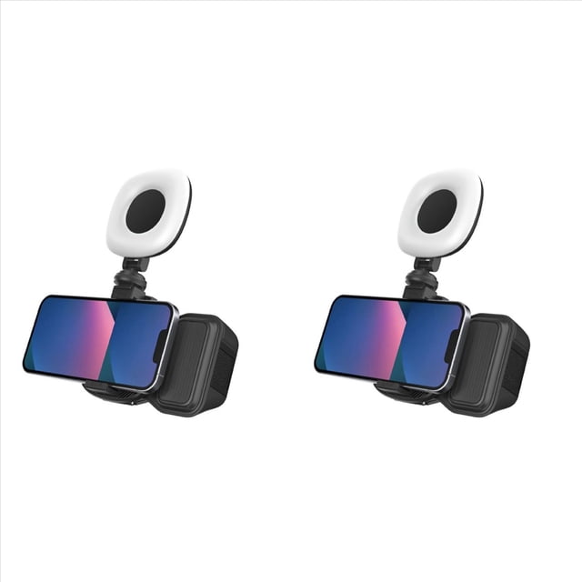2X Estabilizador de Mano con Bluetooth para Teléfono, de Fotografía, Luz de Relleno para Selfies, Vlogs, Accesorios de Fotografía, Color Negro con Luz