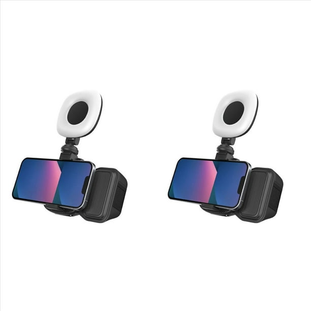 2X Estabilizador de Mano con Bluetooth para Teléfono, de Fotografía, Luz de Relleno para Selfies, Vlogs, Accesorios de Fotografía, Color Negro con Luz