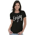 thumbnail image 4 of Enjoy Happiness Inspiring Motivate Womens Slim Fit Graphic Tee Brisco Brands S, 4 of 5