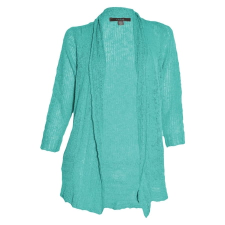 Fever Fever Womens Sheer Slub Knit Open Cardigan  Bali  