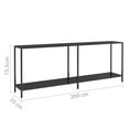 thumbnail image 4 of vidaXL Console Table Black 200x35x75.5 cm Tempered Glass, 4 of 6