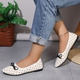 thumbnail image 5 of Ytobaz Flat Shoes for women Polka Dot Bow Canvas Ballet Flats Slip On Flat Shoes Office Work Dress Walking Travel Daily Casual Outfits Footwear, 5 of 9
