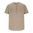 Leesechin Mens Fitted T Shirts Clearance Men Casual Button Short Sleeve