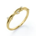 thumbnail image 4 of Nature Inspired - 0.10 TCW Round Cut Moissanite - Crossover Twig Stackable Ring - 18K Yellow Gold Plating over Silver, 4 of 4