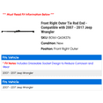 thumbnail image 2 of Front Right Outer Tie Rod End - Compatible with 2007 - 2017 Jeep Wrangler 2008 2009 2010 2011 2012 2013 2014 2015 2016, 2 of 2