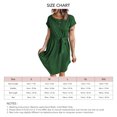 thumbnail image 4 of Vestido de manga corta Moda Casual Lavable a máquina Vestido de mujer transpirable y agradable para la piel para verano Verde M, 4 of 4