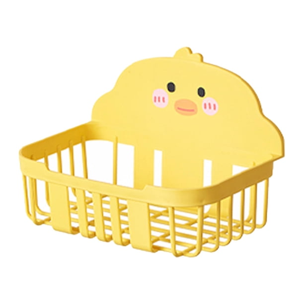 Soporte de pared para almacenamiento de pared de baño, pequeño soporte de pared amarillo, bonito estante, organizador de pared para inodoro, baño, Porta pañuelos cuadrado perfecl Estante de almacenamiento para baño
