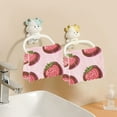 thumbnail image 6 of 6 Pieces of Kitchen Towels 11x11Inch Kitchen Dish Cloths Kitchen Dish Towels Reuseable Cleaning Cloths Pink Strawberry Cookies, 6 of 9