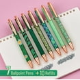thumbnail image 2 of Mr. Pen- Fancy Pens for Women, Emerald Enchantment, 7 Black Ink Ballpoint Pens with 10 Refills, 2 of 7