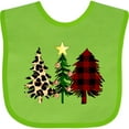 thumbnail image 3 of Inktastic Three Christmas Trees in Plaid and Leopard Print Boys or Girls Baby Bib, 3 of 4