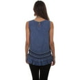 thumbnail image 2 of Scully Western Shirt Womens Sleeveless Crochet Lace L Indigo F0_HC486, 2 of 2