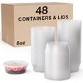 thumbnail image 5 of Nkmbld 48Pcs Disposable Thickened Round Plastic Bowls with Lids, Food Leak-Proof Containers for Serving Soup, Oatmeal, Pasta and Salad, 5 of 5