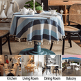 thumbnail image 6 of Round Rustic Tablecloth Farmhouse Striped Cotton Linen Tablecloth with Tassel Heavy Duty Table Cover for Tabletop,1 * Round Rustic Tablecloth, 6 of 6