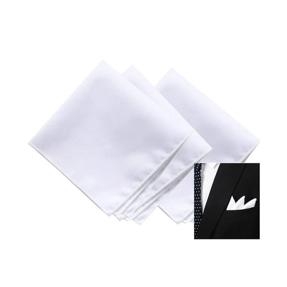 BonjourMrsMr Mouchoir de Poche en Coton Blanc pour Hommes pour Costumes