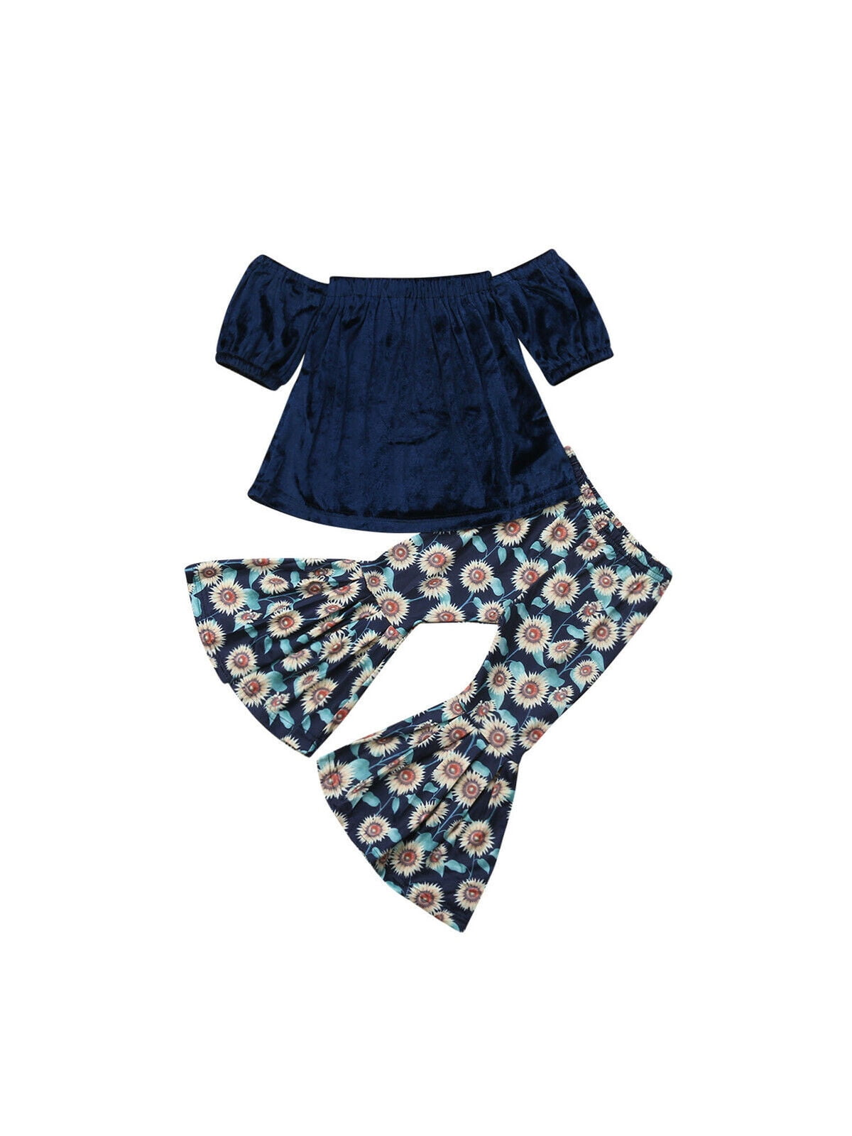 flower bell bottom pants