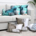 thumbnail image 5 of Juego de 2 fundas de cojín decorativas contemporáneas en turquesa y gris para dormitorio, sofá y sala de estar., 5 of 5