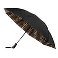 thumbnail image 3 of The Leopard Flip Windproof 46 inch Automatic Open Close Compact Reversible Umbrella, Inverted Leopard Print Folding Mini Umbrella for Women, Animal Print Upside Down Umbrella for Men & Women, 3 of 7