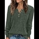 thumbnail image 1 of Suéter para Mujer, Camisetas Henley de Larga, Túnicas para Usar con Leggings, Suéteres de Cuello Redondo A . Verde S, 1 of 8