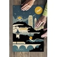 thumbnail image 3 of Minneapolis, Minnesota, Retro Skyline (no text) (19x27 inches, Premium 500 Piece Jigsaw Puzzle for Adults and Family, Made in USA), 3 of 4
