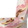 thumbnail image 4 of Designart "Bold Flowing Pink and Gold III" Pink Bold Upholstered Accent Chair - Modern Arm Chair For Bedroom, 4 of 5
